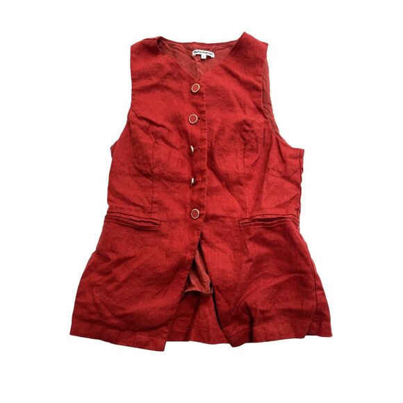 Reformation Aspen Linen Top in Red - Picture 1 of 4